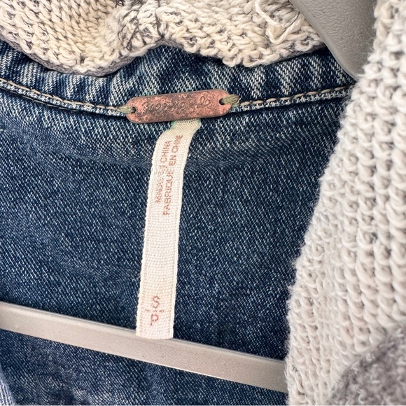 Free People Denim and Gray Hooded Jacket - Picture 2 of 6